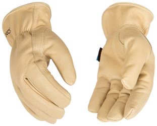 Hydroflector 398HKP-L Gloves, Mens, L, Keystone Thumb, Easy-On Cuff, Cowhide Leather, Tan 