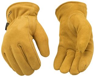 Kinco 903HK-L Driver Gloves, Mens, L, Keystone Thumb, Easy-On Cuff, Deerskin Leather, Gold 