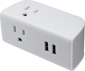 TAP 3-OUT W 2 USB PORT 2.4AMP 