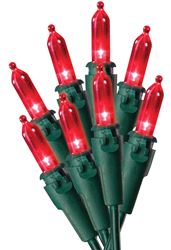 Sylvania W11L1258 Light Set, Christmas, 120 V, 4.8 W, LED Lamp, Red Lamp, 25,000 hr Average Life  12 Pack
