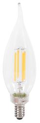 Sylvania 40755 Natural LED Bulb, Decorative, B10 Bent Tip Lamp, 40 W Equivalent, E12 Lamp Base, Dimmable, Clear 