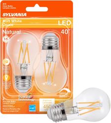 Sylvania 40761 Natural LED Bulb, General Purpose, A15 Lamp, 40 W Equivalent, E26 Lamp Base, Dimmable, Clear 