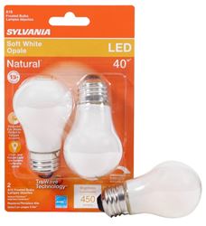 Sylvania 40762 Natural LED Bulb, General Purpose, A15 Lamp, 40 W Equivalent, E26 Lamp Base, Dimmable, Frosted 