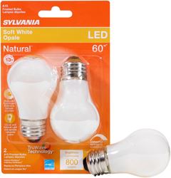 Sylvania 40763 Natural LED Bulb, General Purpose, A15 Lamp, 60 W Equivalent, E26 Lamp Base, Dimmable, Frosted 