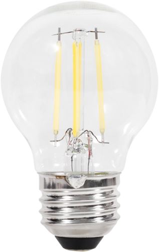 Sylvania 40850 Natural LED Bulb, Globe, G16.5 Lamp, 60 W Equivalent, E26 Lamp Base, Dimmable, Clear, Soft White Light