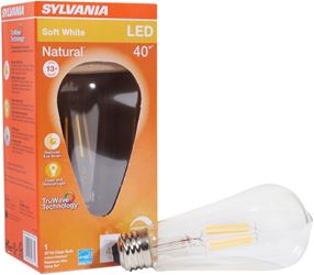 Sylvania 40771 Natural LED Bulb, Decorative, ST19 Lamp, 40 W Equivalent, E26 Lamp Base, Dimmable, Clear 
