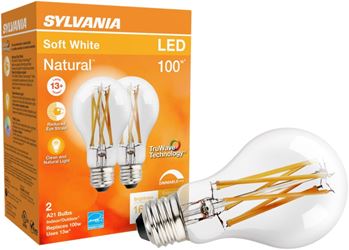 Sylvania 40754 Natural LED Bulb, General Purpose, A21 Lamp, 100 W Equivalent, E26 Lamp Base, Dimmable, Clear 
