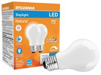Sylvania TruWave Series 40751 LED Bulb A19 Lamp, A19 Lamp, E26 Medium Lamp Base, Dimmable, Frosted, 5000 K Color Temp 
