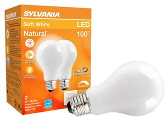 Sylvania 40752 Natural LED Bulb, General Purpose, A21 Lamp, 100 W Equivalent, E26 Lamp Base, Dimmable, Frosted 