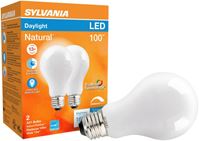 Sylvania 40753 Natural LED Bulb, General Purpose, A21 Lamp, 100 W Equivalent, E26 Lamp Base, Dimmable, Frosted 