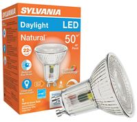 Sylvania 40933 Natural LED Bulb, Spotlight, PAR16 Lamp, GU10 Lamp Base, Dimmable, Daylight Light, 5000 K Color Temp 