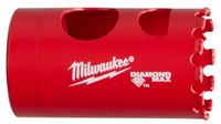 Milwaukee Diamond MAX 49-56-5615 Hole Saw, 1-1/8 in Dia, 1-1/2 in D Cutting, 4 TPI, Diamond Grit Cutting Edge