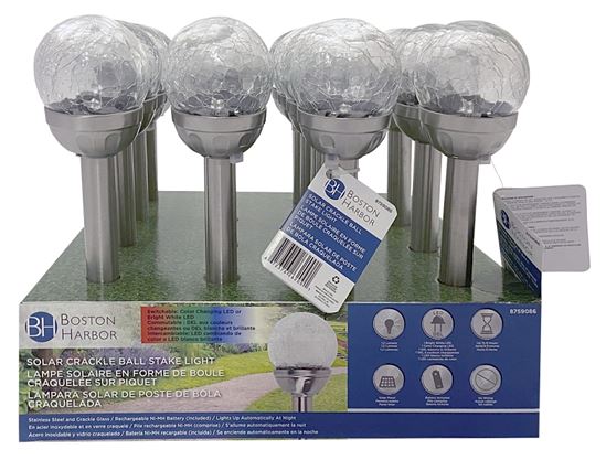 Boston Harbor 26200 Light Stake, Ni-Mh Battery, 1-Lamp, LED Lamp, Stainless Steel Glass Fixture, Battery Included: Yes, Pack of 16 - VORG8759086