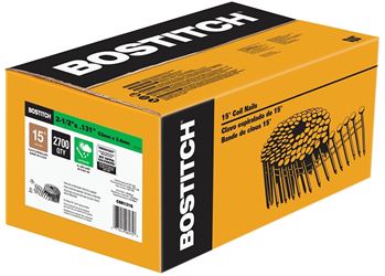 Bostitch C8R131G Framing Nail, 2-1/2 in L, Steel, Thickcoat, Full Round Head, Ring Shank