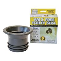 Fernco FTS-4CF Wax Free Toilet Seal, 3 in Dia, Elastomeric PVC, Black, For: 3-1/2 in Drain Pipes
