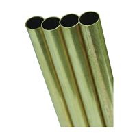 K & S 1145 Decorative Metal Tube, Round, 36 in L, 1/8 in Dia, 0.014 in Wall, Brass 5 Pack