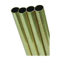 K & S 1146 Decorative Metal Tube, Round, 36 in L, 5/32 in Dia, 0.014 in Wall, Brass 5 Pack