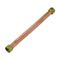 BrassCraft Copper-Flex Series WB00-18N Water Heater Connector, 3/4 in, FIP, Copper, 18 in L 