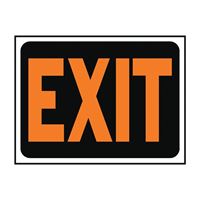 Hy-Ko Hy-Glo Series 3003 Identification Sign, Exit, Fluorescent Orange Legend, Plastic, 12 in W x 8-1/2 in H Dimensions, Pack of 10
