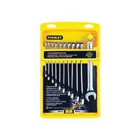 STANLEY 94-386W Wrench Set, 11-Piece, Steel, Polished Chrome, Specifications: SAE Measurement 