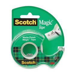 Scotch Magic 105 Office Tape, 300 in L, 3/4 in W, Plastic Backing 12 Pack 
