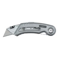 Stanley 10-813 Utility Knife, 2-7/16 in L Blade, 2 in W Blade, Carbon Steel Blade, Ergonomic Handle, Gray Handle