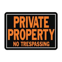 Hy-Ko Hy-Glo Series 848 Identification Sign, Rectangular, PRIVATE PROPERTY NO TRESPASSING, Fluorescent Orange Legend, Pack of 12 
