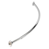 Simple Spaces SD-CSR-CH Shower Curtain Rod, 13-1/2 lb, 52 to 72 in L Adjustable, 1 in Dia Rod, Steel, Chrome