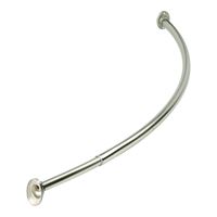 Simple Spaces SD-CSR-BN Shower Curtain Rod, 13-1/2 lb, 52 to 72 in L Adjustable, 1 in Dia Rod, Steel, Brushed Nickel 