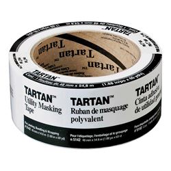 3M Tartan 5142-48A Masking Tape, 60 yd L, 2 in W, Crepe Paper Backing, Tan 