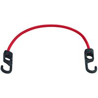 ProSource Stretch Cord, 9 mm Dia, 24 in L, Polypropylene, Red, Hook End, Pack of 12 