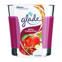 Glade 76947 Air Freshener Candle Red, 3.4 oz Jar, Apple Cinnamon, Red 6 Pack