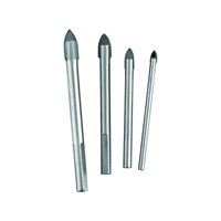 Vulcan 456831OR Glass and Tile Drill Bit Set, 4-Piece, Carbon Steel, Metallic Gray 