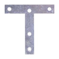 ProSource TP-Z04-C2PS T-Plate, 4 in L, 4 in W, 2 mm Thick, Steel, Zinc 