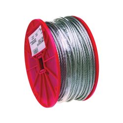 Campbell 7000927 Aircraft Cable, 5/16 in Dia, 200 ft L, 1960 lb Working Load, Galvanized Steel 