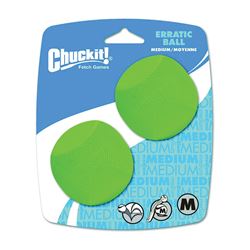 Chuckit! 20120 Dog Toy, M, Erratic, Natural Rubber, Green 