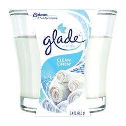 Glade 76958 Air Freshener Candle, 3.4 oz Jar, Clean Linen 6 Pack 