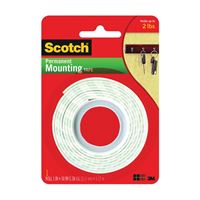Scotch 114 Mounting Tape, 50 in L, 1 in W, White