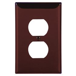 Eaton Wiring Devices 5132B-BOX Receptacle Wallplate, 4-1/2 in L, 2-3/4 in W, 1 -Gang, Nylon, Brown, High-Gloss 15 Pack 