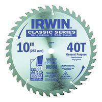Irwin 15270 Circular Saw Blade, 10 in Dia, 5/8 in Arbor, 40-Teeth, Carbide Cutting Edge, Applicable Materials: Wood 