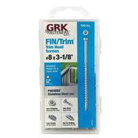 GRK Fasteners 37734 Screw, 3-1/8 in L, Trim Head, Stainless Steel, 100 PK 