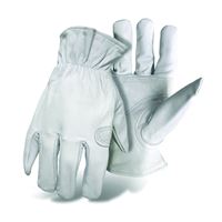 BOSS 4060L Leather Gloves, Womens, L, Keystone Thumb, Open, Shirred Elastic Back Cuff, Goatskin Leather 