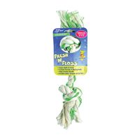 booda 52302 Dog Toy, M, 2-Knot, Natural Cotton, Green