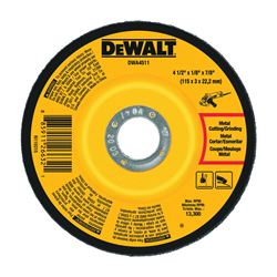 DeWALT DWA4511 Grinding Wheel, 4-1/2 in Dia, 1/8 in Thick, 7/8 in Arbor, 24 Grit, Very Coarse 