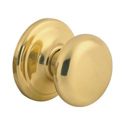 Kwikset Signature Series 788J 3CP Dummy Knob, Juno Design, Polished Brass, Residential, 1-3/4 to 1-3/8 in Thick Door 