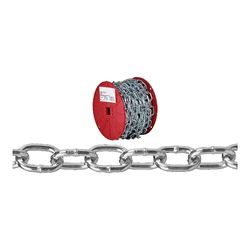 Campbell 0722957 Passing Link Chain, 2/0, 50 ft L, 450 lb Working Load, Steel, Zinc 