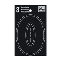 Hy-Ko 30400 Series 30425 Die-Cut Letter, Character: O, 3 in H Character, Black Character, Vinyl, Pack of 10 