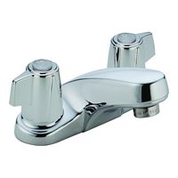 DELTA Classic Series 2500LF Bathroom Faucet, 1.2 gpm, 2-Faucet Handle, Brass, Chrome Plated, Knob Handle, Rigid Spout