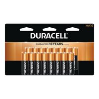 DURACELL COPPERTOP MN1500 MN1500B16 Battery, 1.5 V Battery, AA Battery, Alkaline, Manganese Dioxide 