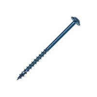 Kreg Blue-Kote SML-C125B-100 Pocket-Hole Screw, #8 Thread, 1-1/4 in L, Coarse Thread, Maxi-Loc Head, Square Drive, Steel